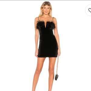 Revolve Superdown Erika Feather Mini Dress
